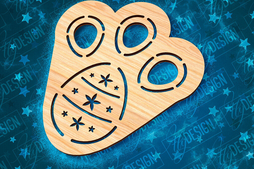 Σετ των 2 Intra απο ξύλο plywood 3mm-4mm πάχος - Πασχαλινό στένσιλ | Πασχαλινό σχέδιο Δίασταση 15x15 cm INTRAFABR-92127195