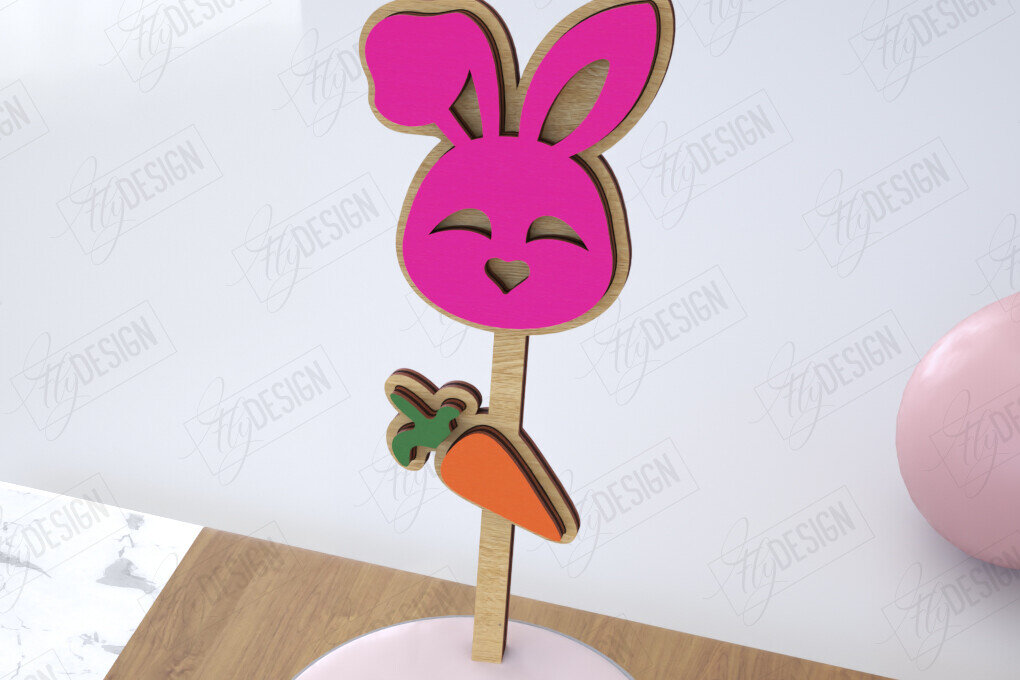 Σετ των 2 Intra απο ξύλο plywood 3mm-4mm πάχος - Πασχαλινά μπαστούνια για ανακατεύοντας ποτά | CNC Δίασταση 15x15 cm INTRAFABR-115762445