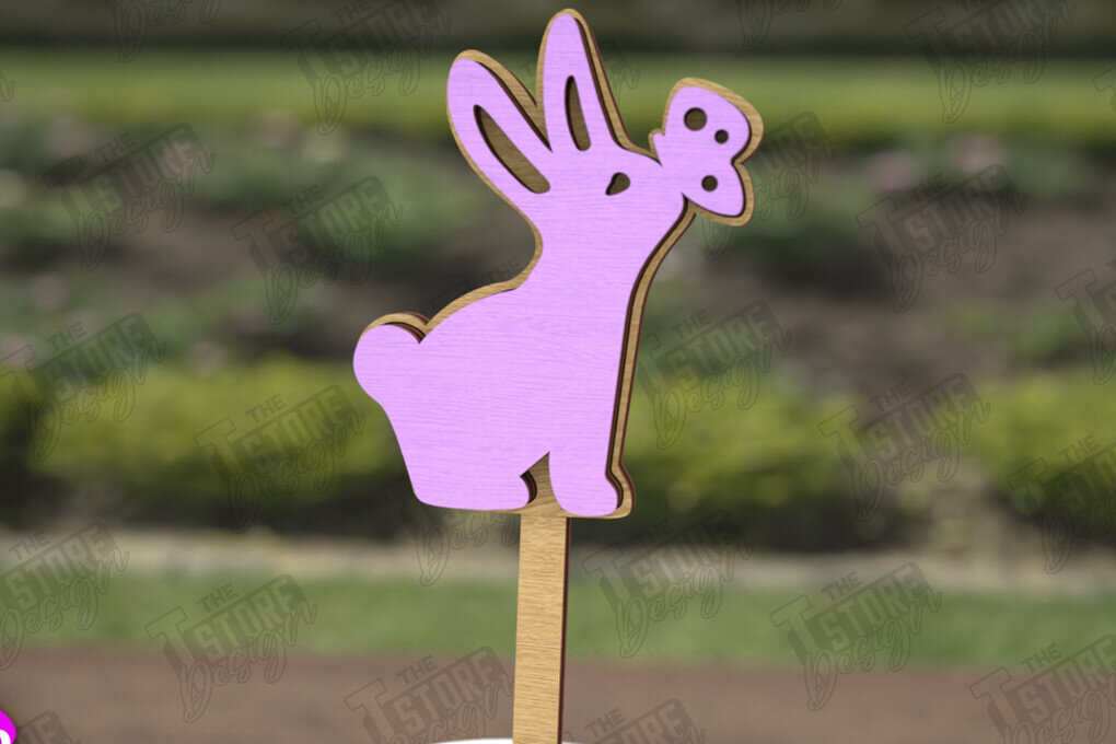 Σετ των 2 Intra απο ξύλο plywood 3mm-4mm πάχος - Πασχαλινά μπαστούνια για ανακατεύοντας ποτά | CNC Δίασταση 15x15 cm INTRAFABR-115762546