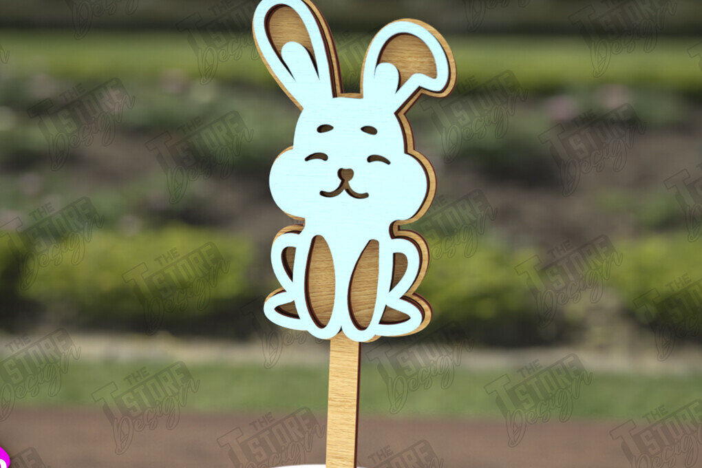 Σετ των 2 Intra απο ξύλο plywood 3mm-4mm πάχος - Πασχαλινά μπαστούνια για ανακατεύοντας ποτά | CNC Δίασταση 15x15 cm INTRAFABR-115762548