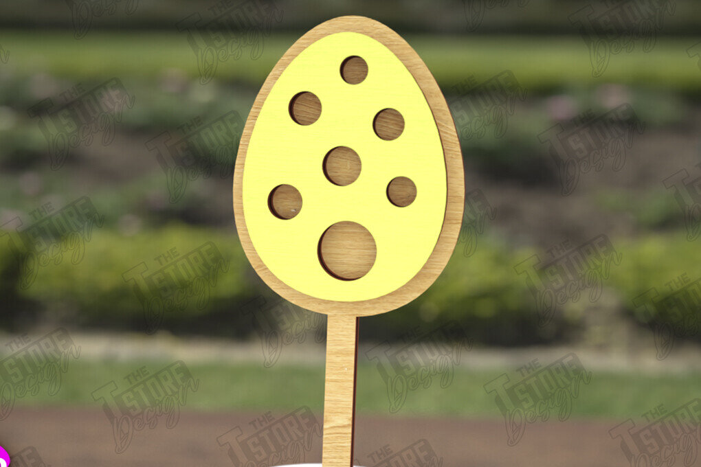 Σετ των 2 Intra απο ξύλο plywood 3mm-4mm πάχος - Πασχαλινά μπαστούνια για ανακατεύοντας ποτά | CNC Δίασταση 15x15 cm INTRAFABR-115762567