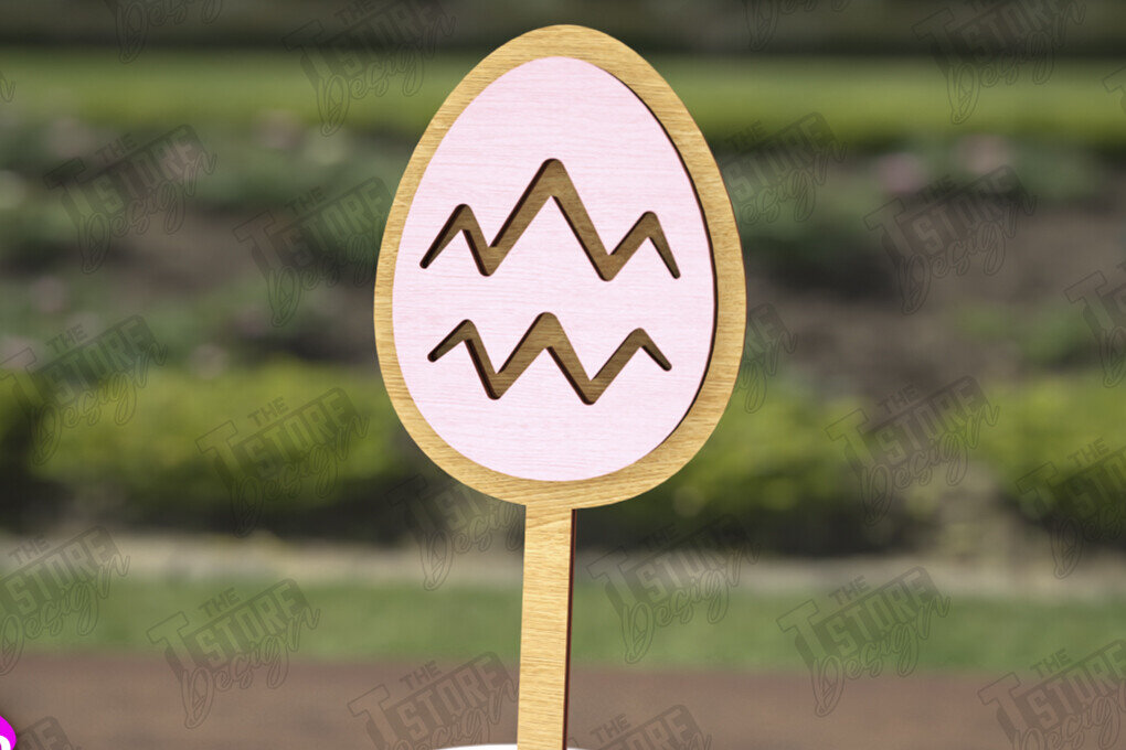 Σετ των 2 Intra απο ξύλο plywood 3mm-4mm πάχος - Πασχαλινά μπαστούνια για ανακατεύοντας ποτά | CNC Δίασταση 15x15 cm INTRAFABR-115762569