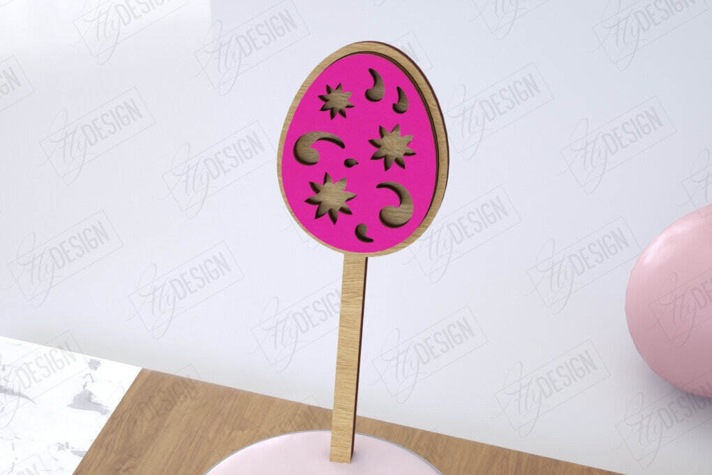 Σετ των 2 Intra απο ξύλο plywood 3mm-4mm πάχος - Πασχαλινά μπαστούνια για ανακατεύοντας ποτά | CNC Δίασταση 15x15 cm INTRAFABR-115762415