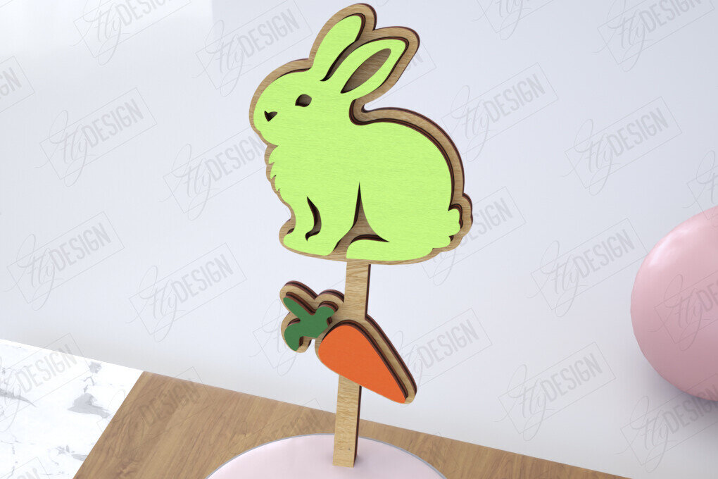 Σετ των 2 Intra απο ξύλο plywood 3mm-4mm πάχος - Πασχαλινά μπαστούνια για ανακατεύοντας ποτά | CNC Δίασταση 15x15 cm INTRAFABR-115762417