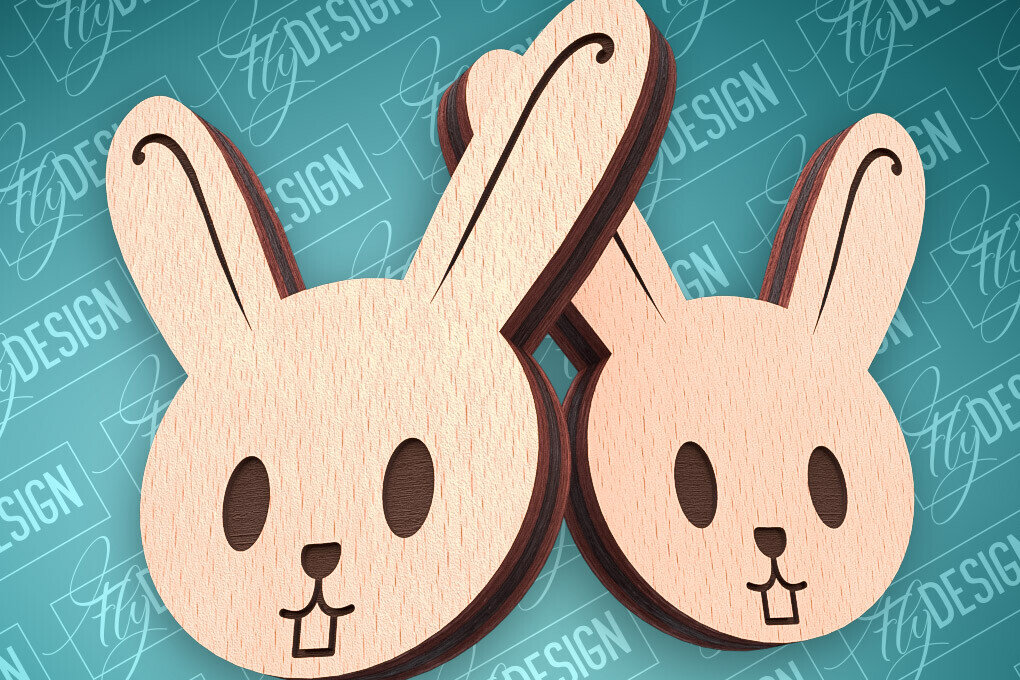 Σετ των 3 Intra απο ξύλο plywood 3mm-4mm πάχος - Πασχαλινά σκουλαρίκια με λέιζερ | CNC Δίασταση 3x3 cm INTRAFABR-91523325