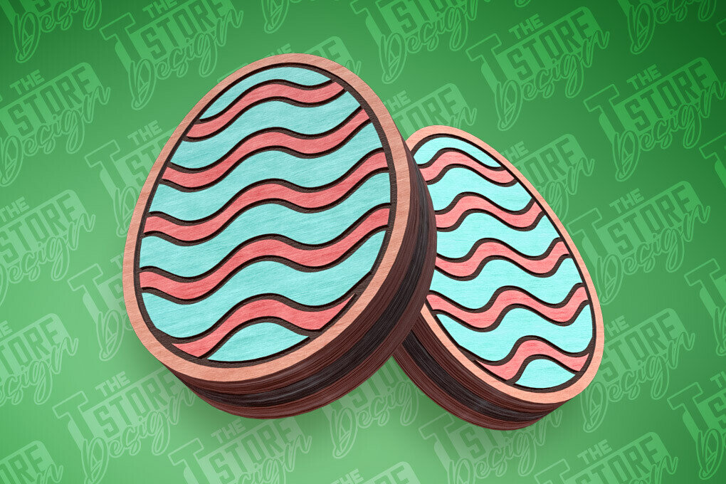 Σετ των 3 Intra απο ξύλο plywood 3mm-4mm πάχος - Πασχαλινά σκουλαρίκια με λέιζερ | Αυγά Δίασταση 3x3 cm INTRAFABR-91373320