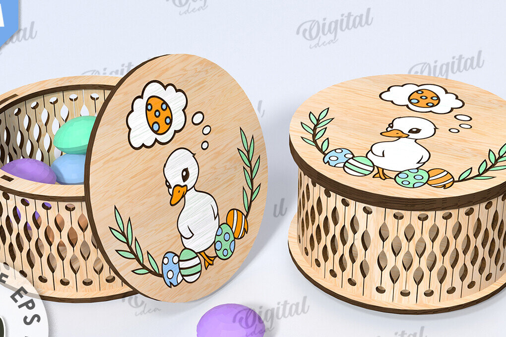 Σετ των 3 Intra απο ξύλο plywood 3mm-4mm πάχος -  κουτί πασχαλινών λιχουδιών. Δώρο Πάσχα Δίασταση 15x15 cm INTRAFABR-115749832