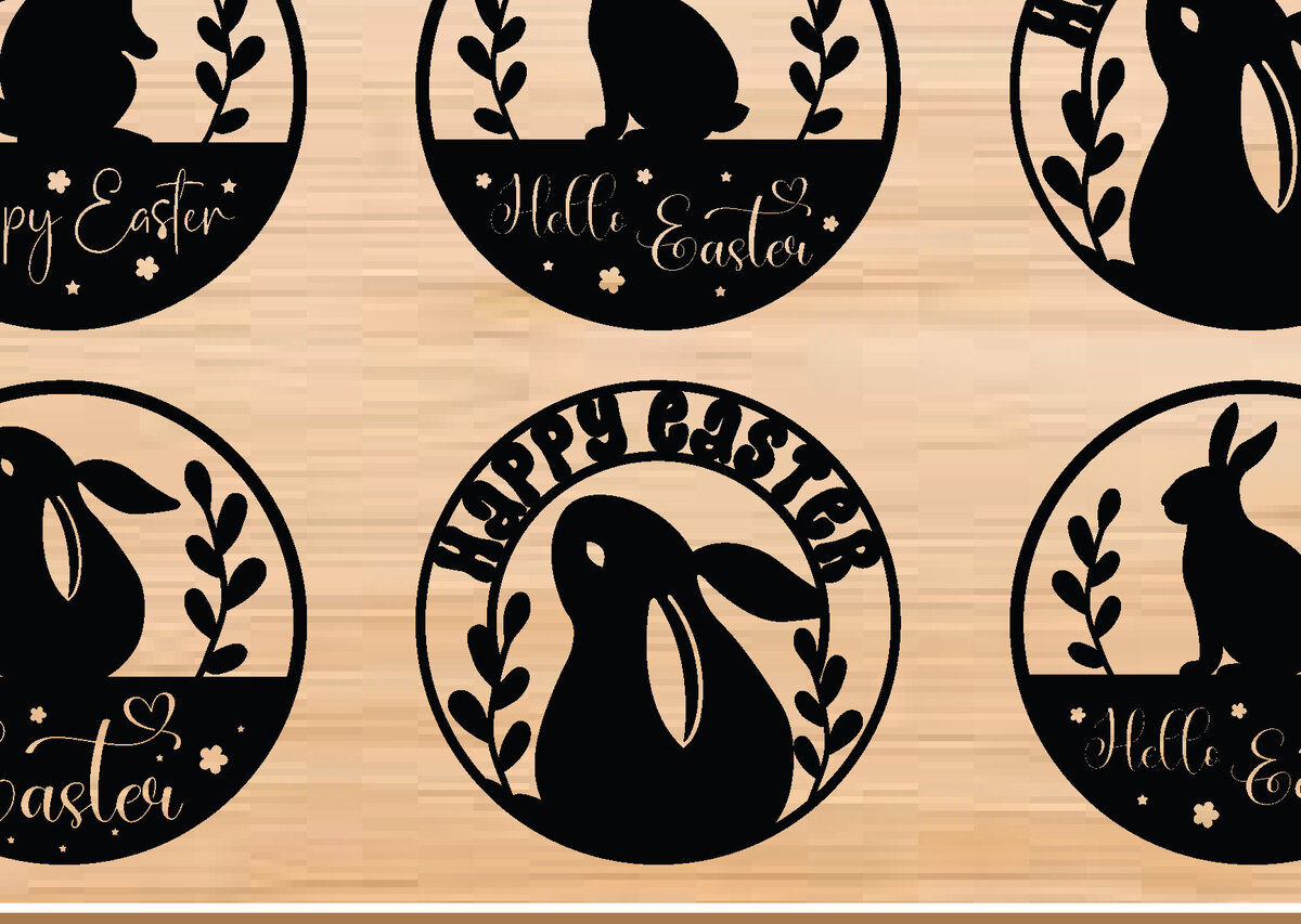 Intra απο ξύλο plywood 3mm-4mm πάχος -  με λέιζερ Easter Wall Art για CNC Δίασταση 40x50 cm INTRAFABR-76879361