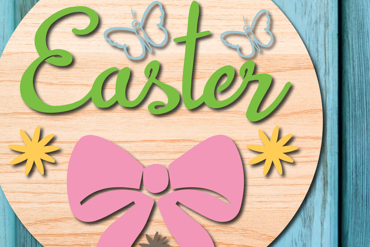 Σετ των 2 Intra απο ξύλο plywood 3mm-4mm πάχος - Πασχαλινή πινακίδα καλωσορίσματος Διακόσμηση πόρτας  Δίασταση 15x15 cm INTRAFABR-25987560