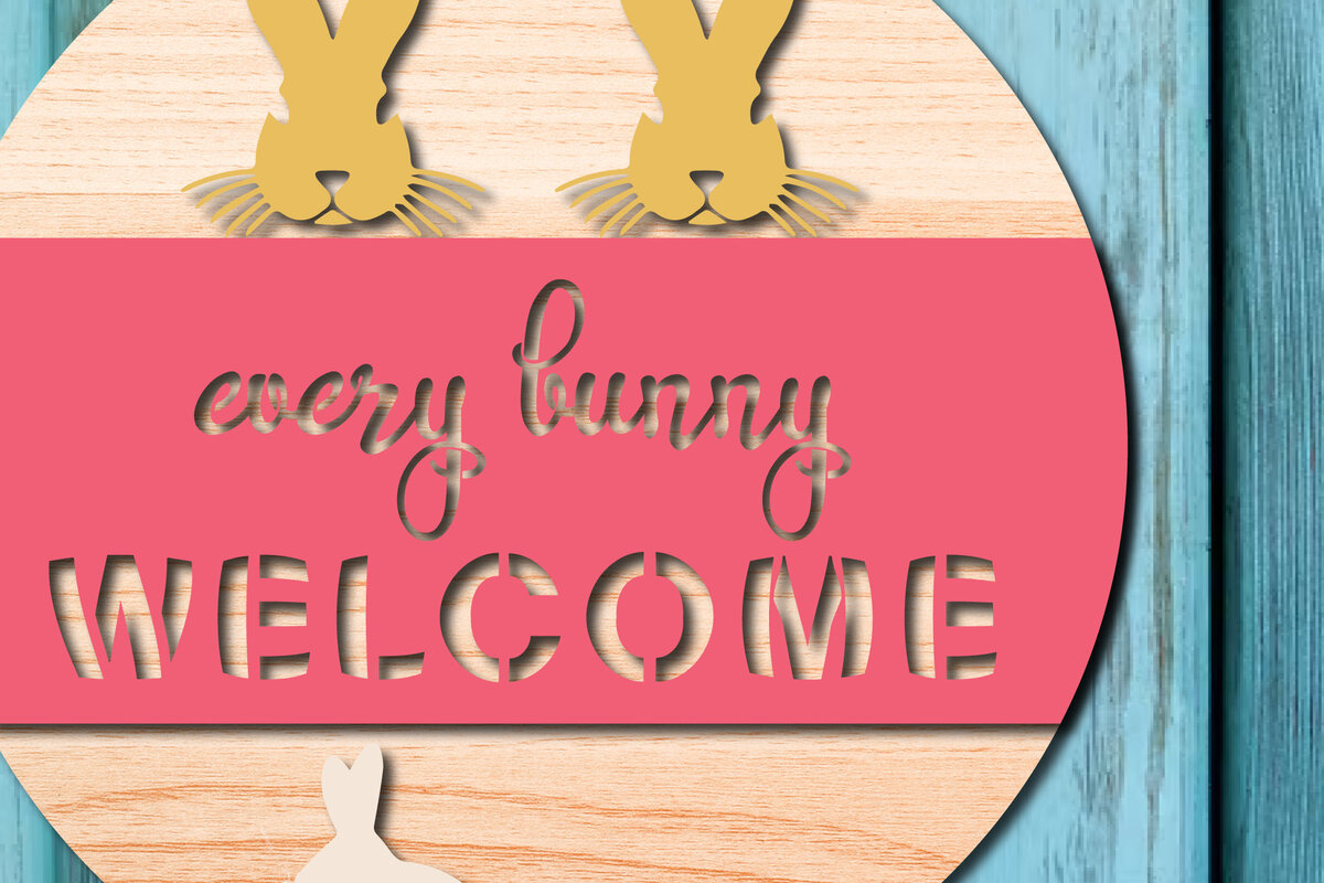 Σετ των 2 Intra απο ξύλο plywood 3mm-4mm πάχος - Πασχαλινή πινακίδα καλωσορίσματος Διακόσμηση πόρτας  Δίασταση 15x15 cm INTRAFABR-25987760