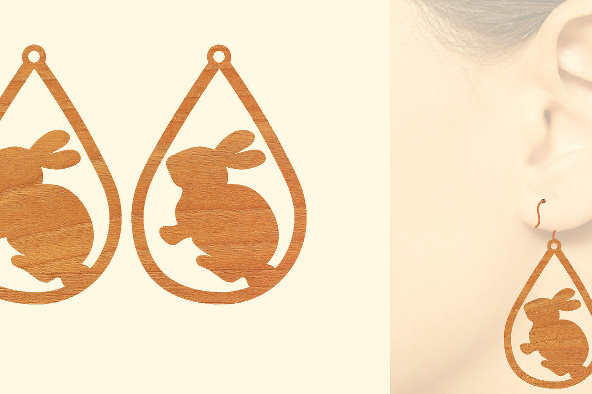 Σετ των 3 Intra απο ξύλο plywood 3mm-4mm πάχος - Πασχαλινά Ξύλινα Σκουλαρίκια Laser  Δίασταση 3x3 cm INTRAFABR-62261960