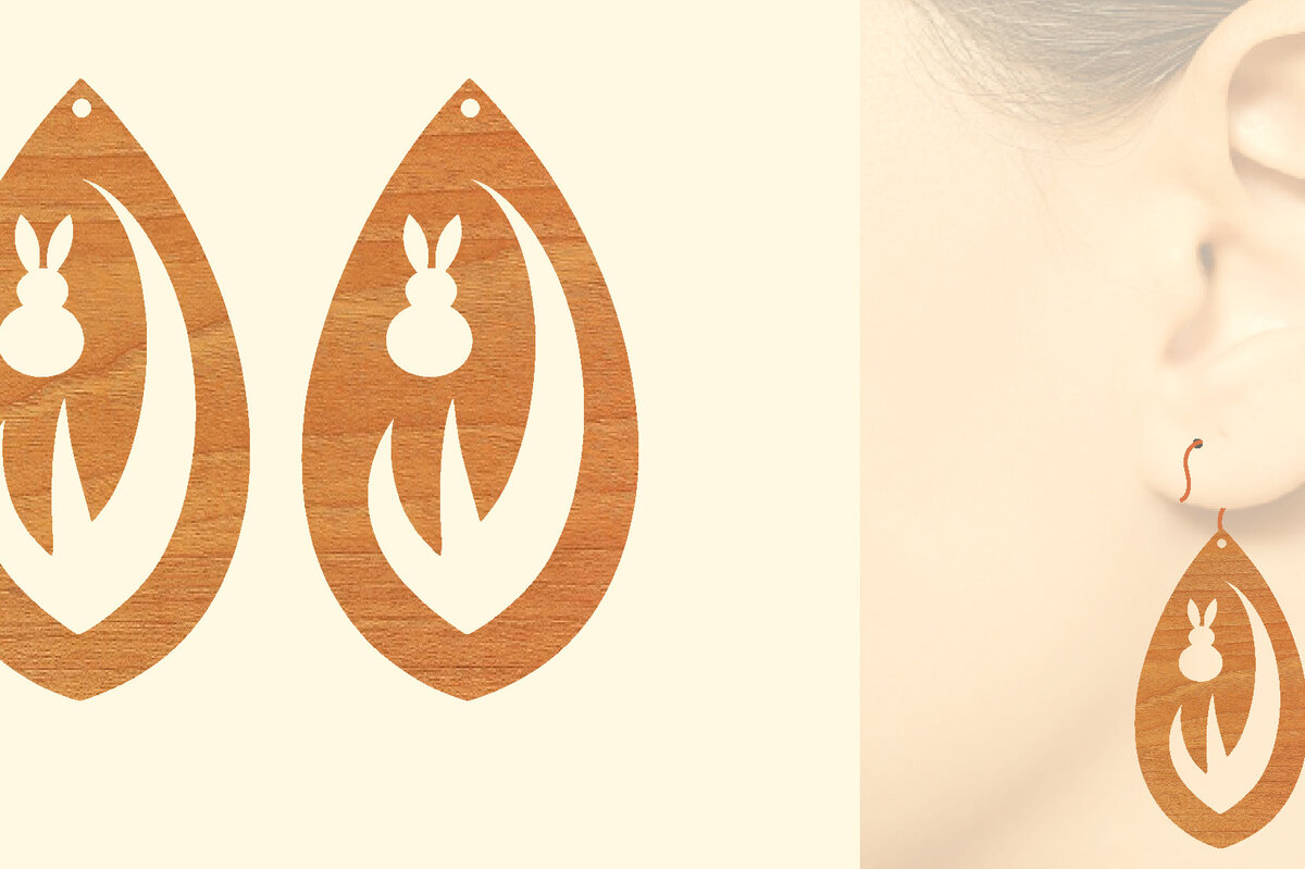 Σετ των 3 Intra απο ξύλο plywood 3mm-4mm πάχος - Πασχαλινά Ξύλινα Σκουλαρίκια Laser  Δίασταση 3x3 cm INTRAFABR-62368459