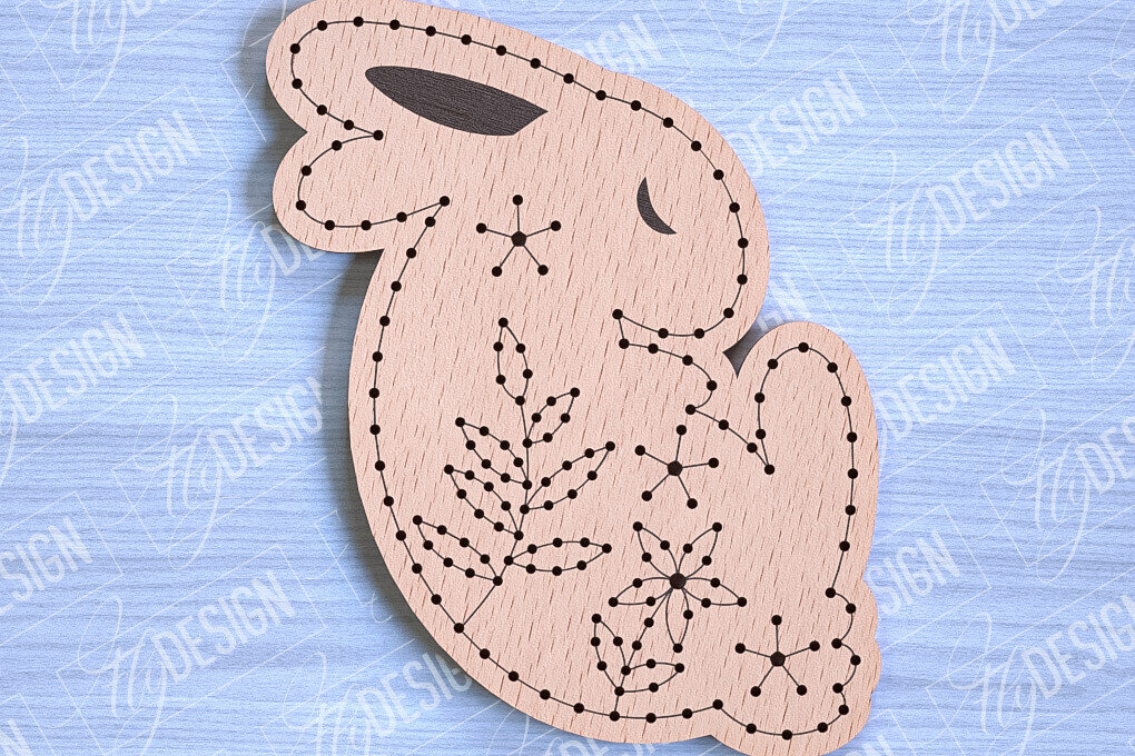 Σετ των 2 Intra απο ξύλο plywood 3mm-4mm πάχος - Πασχαλινά κενά κεντήματα με λέιζερ Δίασταση 15x15 cm INTRAFABR-90446634