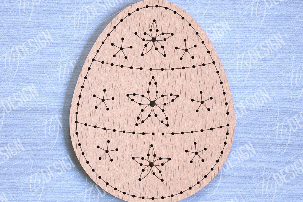 Σετ των 2 Intra απο ξύλο plywood 3mm-4mm πάχος - Πασχαλινά κενά κεντήματα με λέιζερ Δίασταση 15x15 cm INTRAFABR-90446725