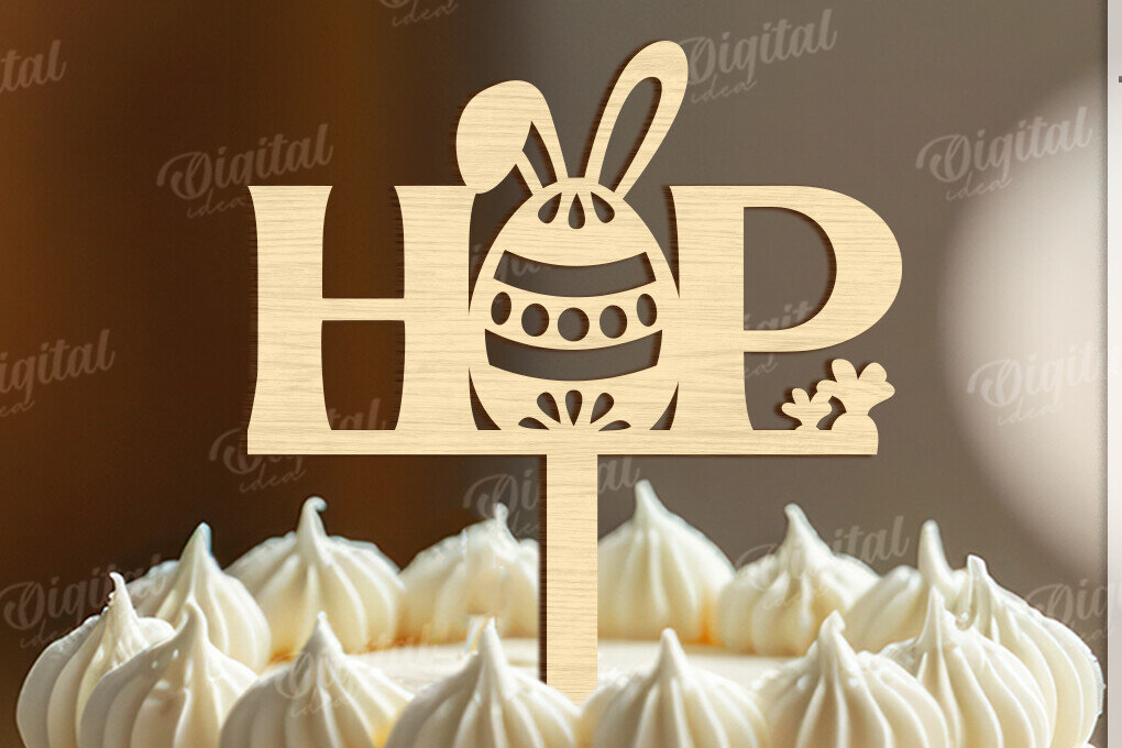 Σετ των 2 Intra απο ξύλο plywood 3mm-4mm πάχος - Πασχαλινή ξύλινη τούρτα Topper Laser κοπής Δίασταση 15x15 cm INTRAFABR-118211103