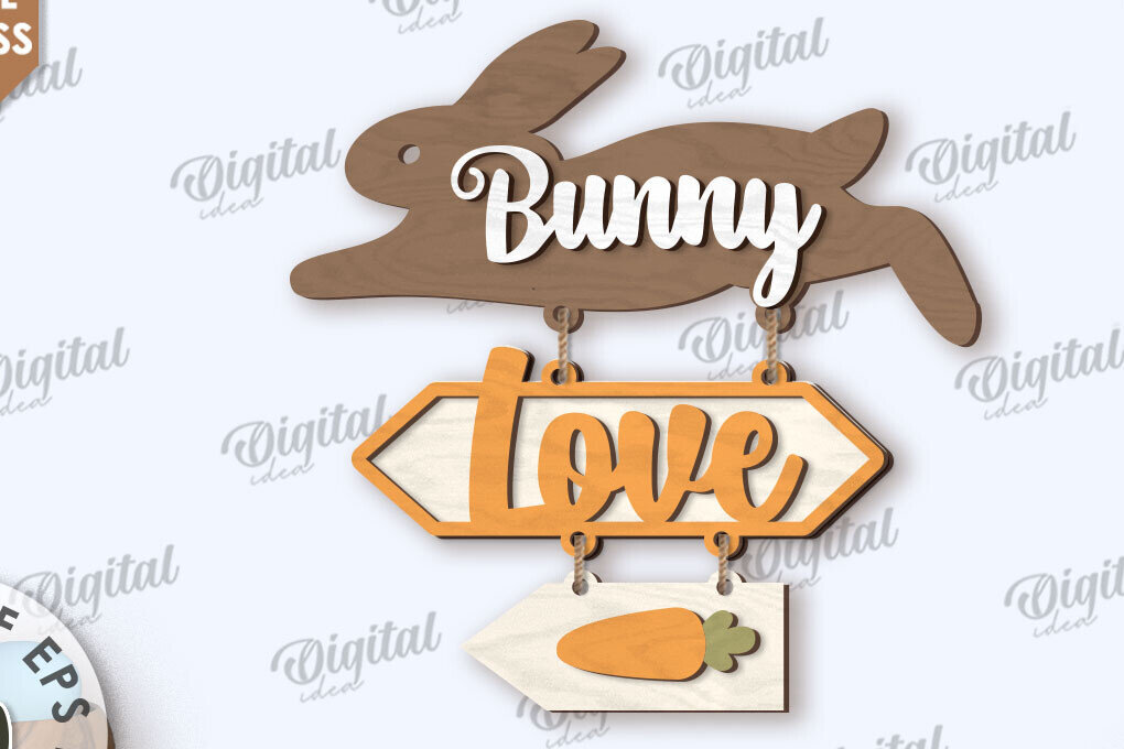 Σετ των 2 Intra απο ξύλο plywood 3mm-4mm πάχος - Πασχαλινή Ξύλινη Διακόσμηση LaserCut. Διακόσμηση σπιτιού Δίασταση 15x15 cm INTRAFABR-115893853