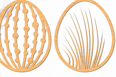 Intra απο ξύλο plywood  Χρώμα wenge 3mm-4mm πάχος - Πασχαλινό Ξύλινο Αυγό Cut Bundle 1420.2 Δίασταση 15x15 cm INTRAFABR-88817832