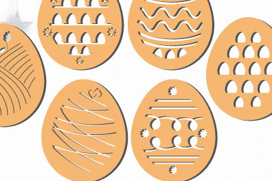 Intra απο ξύλο plywood  Χρώμα wenge 3mm-4mm πάχος - Πασχαλινό Ξύλινο Αυγό Cut Bundle 1428 Δίασταση 15x15 cm INTRAFABR-88830217