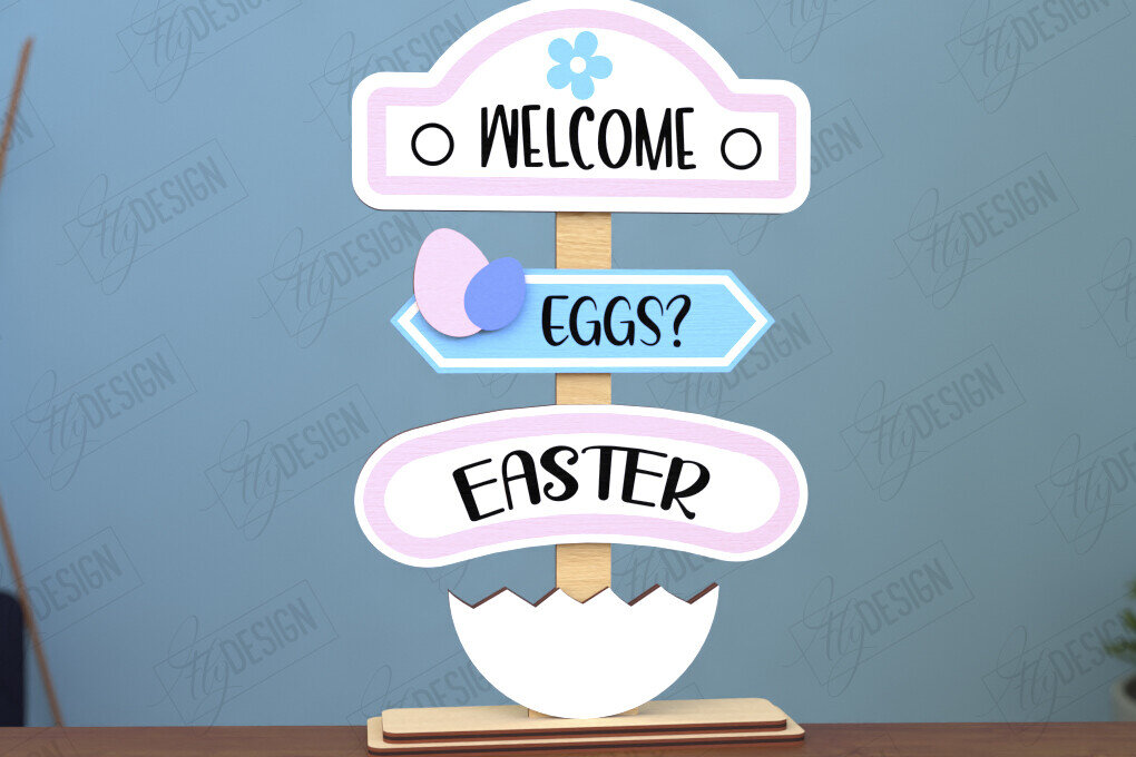 Σετ των 2 Intra απο ξύλο plywood 3mm-4mm πάχος - Πασχαλινή Ξύλινη Πινακίδα | Πασχαλινό περίπτερο | CNC Δίασταση 15x15 cm INTRAFABR-117197028