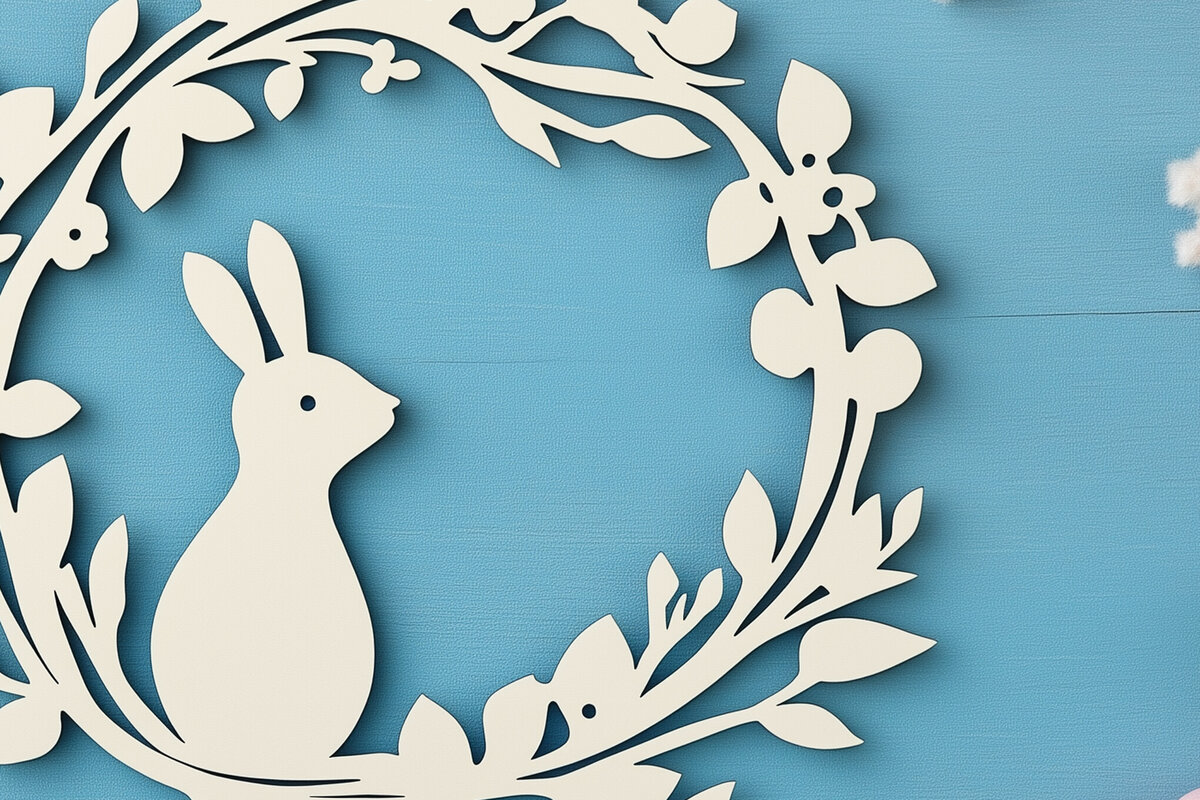 Σετ των 3 Intra απο ξύλο plywood 3mm-4mm πάχος - Πασχαλινά στεφάνια με Laser Cut  Cut File Δίασταση 4x4 cm INTRAFABR-117611916