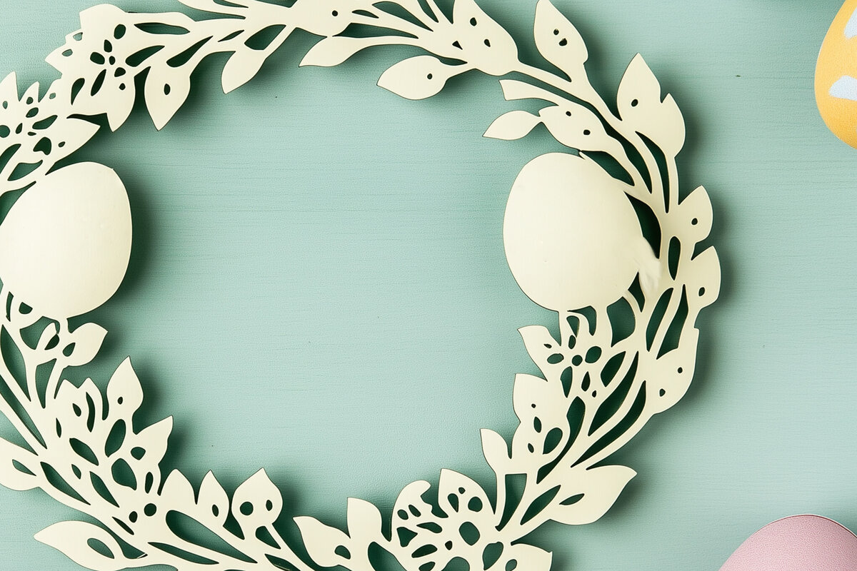 Σετ των 3 Intra απο ξύλο plywood 3mm-4mm πάχος - Πασχαλινά στεφάνια με Laser Cut  Cut File Δίασταση 4x4 cm INTRAFABR-117645592