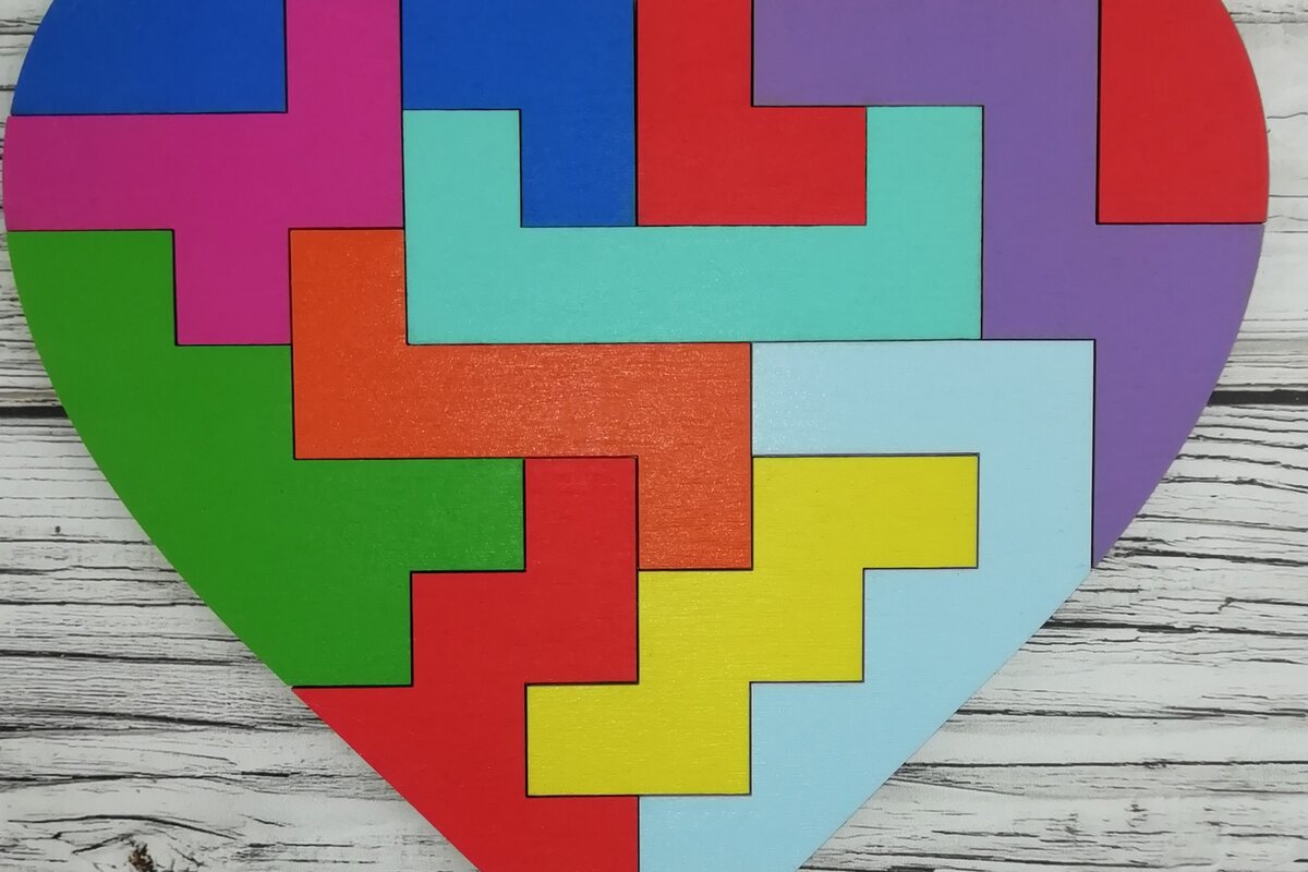 Σετ των 2 Intra απο ξύλο plywood 3mm-4mm πάχος - Εκπαιδευτικό παζλ για παιδιά Δίασταση 20x20 cm INTRAFABR-4618310