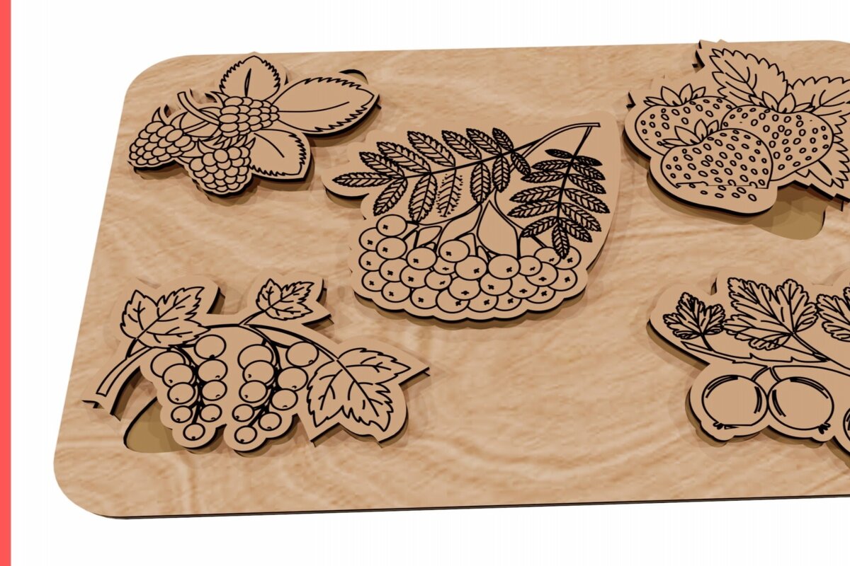 Σετ των 2 Intra απο ξύλο plywood 3mm-4mm πάχος - Εκπαιδευτικό παζλ για Baby Berries Δίασταση 300x216 cm INTRAFABR-117959593