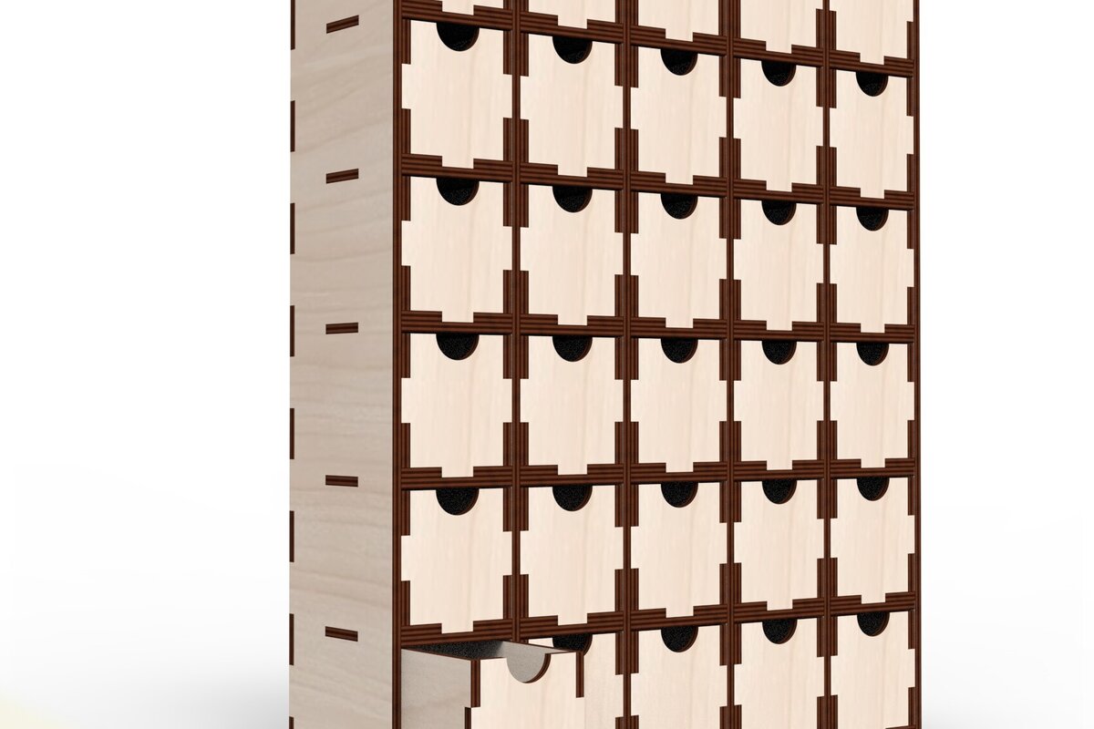 Intra απο ξύλο plywood 3mm-4mm πάχος - Αποτελεσματικός χώρος αποθήκευσης γραφείου 30 συρταριών  Δίασταση 30x20 cm INTRAFABR-111162975