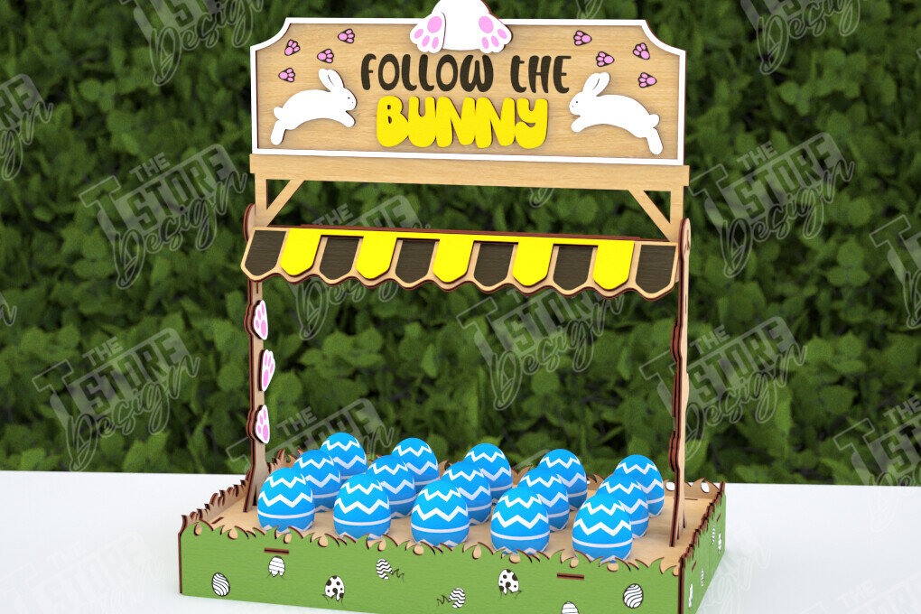 Σετ των 2 Intra απο ξύλο plywood 3mm-4mm πάχος - Αυγοστάσιο για το Πάσχα | Πασχαλινή αυγοθήκη Δίασταση 15x15 cm INTRAFABR-117881345