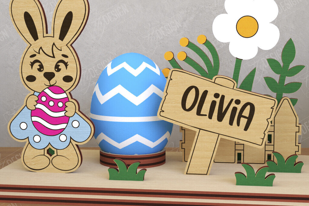 Σετ των 2 Intra απο ξύλο plywood 3mm-4mm πάχος - Αυγοστάσιο για το Πάσχα | Πασχαλινή αυγοθήκη Δίασταση 15x15 cm INTRAFABR-116205440