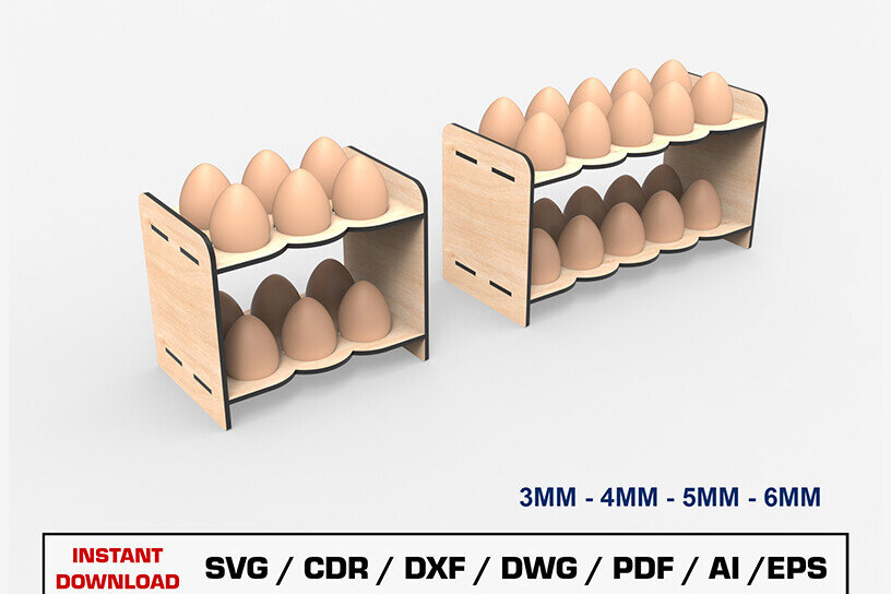 Σετ των 2 Intra απο ξύλο plywood 3mm-4mm πάχος -  κοπής με λέιζερ βάσης αυγών Δίασταση 15x15 cm INTRAFABR-105208669