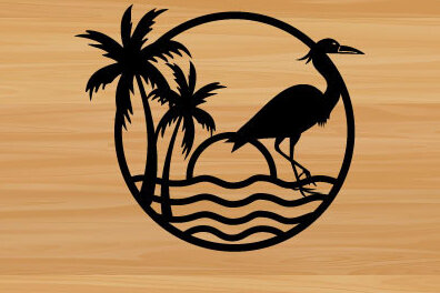 Intra απο ξύλο plywood 3mm-4mm πάχος - Egret Laser Cut File Art Wall Art Heron  Δίασταση 40x50 cm INTRAFABR-67791659