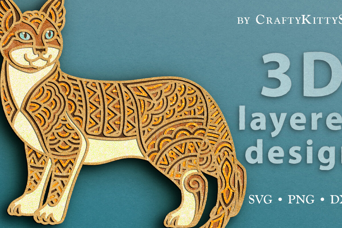 Intra απο ξύλο plywood 3mm-4mm πάχος -  αποκοπής  με 3D στρώματα Egyptian Mau Cat Δίασταση 30x20 cm INTRAFABR-62908615