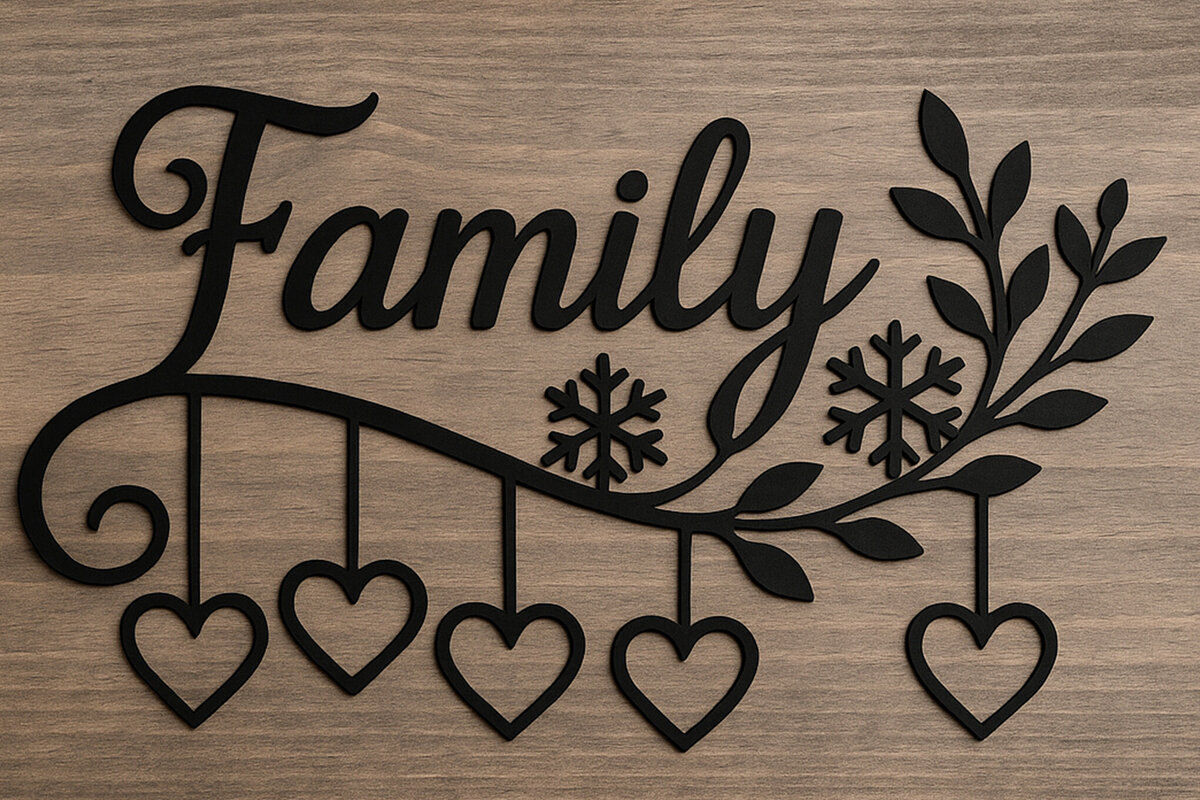 Σετ των 2 Intra απο ξύλο plywood 3mm-4mm πάχος - Κομψό οικογενειακό πλαίσιο  Δίασταση 20x25 cm INTRAFABR-122431359