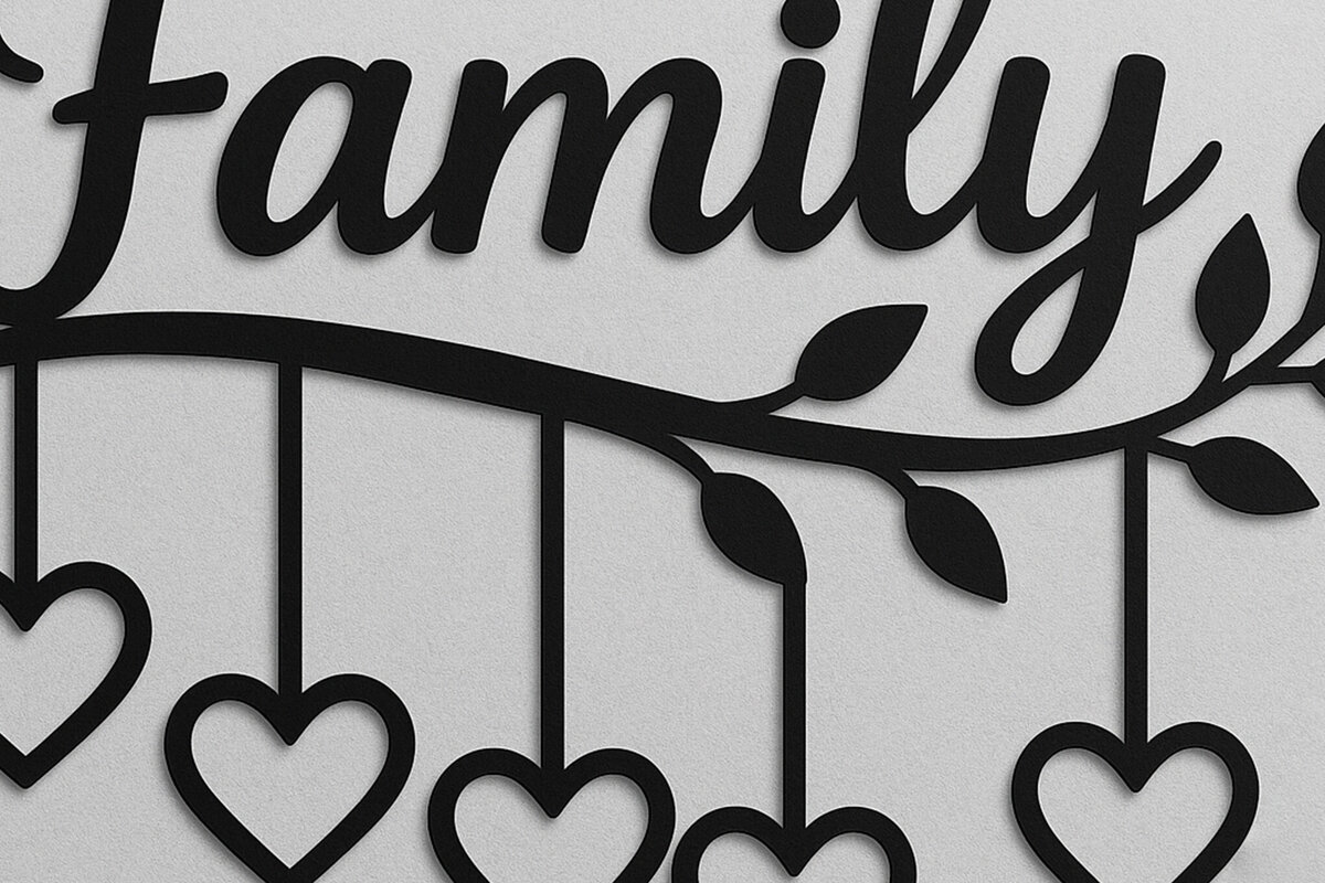 Σετ των 2 Intra απο ξύλο plywood 3mm-4mm πάχος - Κομψό οικογενειακό πλαίσιο  Δίασταση 20x25 cm INTRAFABR-122431107