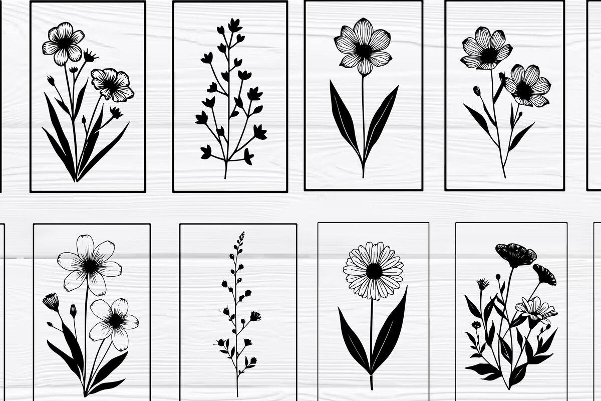 Intra απο ξύλο plywood 3mm-4mm πάχος - Κομψή δέσμη τέχνης τοίχου με φλοράλ  Δίασταση 40x50 cm INTRAFABR-124924641