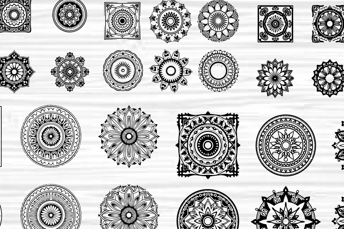 Σετ των 3 Intra απο ξύλο plywood 3mm-4mm πάχος - Κομψή δέσμη με floral πάνελ  Δίασταση 6x6 cm INTRAFABR-125244138