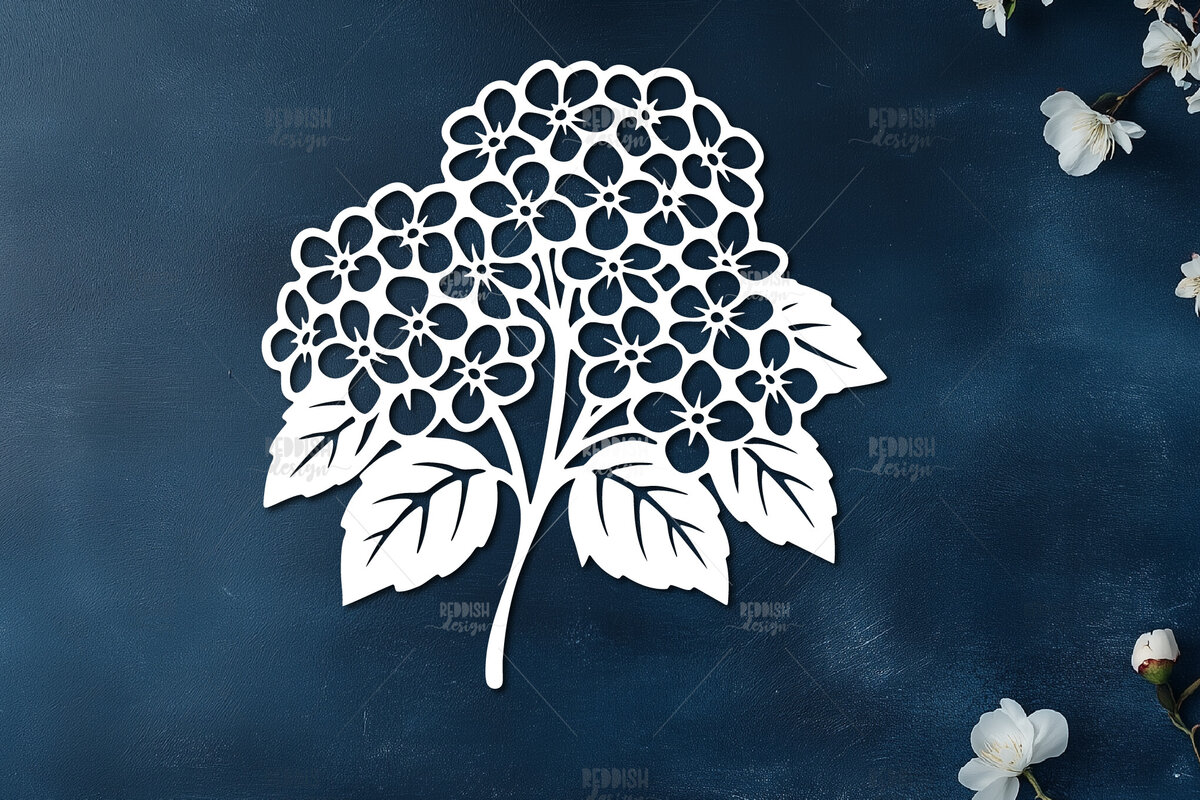 Intra απο ξύλο plywood 3mm-4mm πάχος - Κομψό σχέδιο ορτανσίας κοπής  Δίασταση 30x20 cm INTRAFABR-124403293