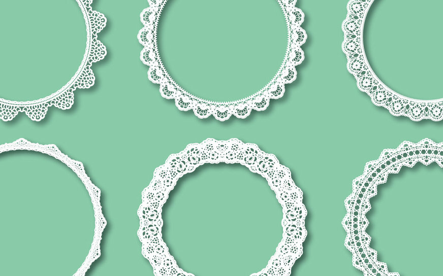 Σετ των 2 Intra απο ξύλο plywood 3mm-4mm πάχος - Κομψό Πακέτο Δαντέλας με κύκλους  Δίασταση 20x25 cm INTRAFABR-104318996