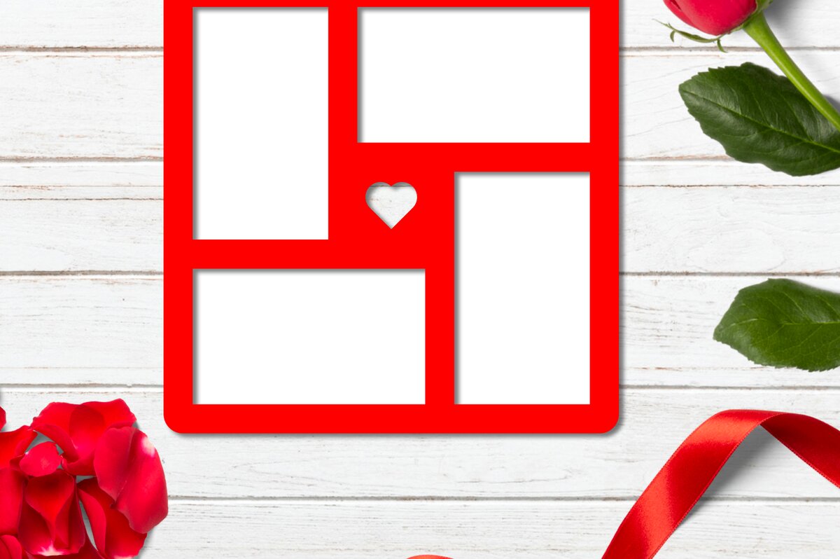 Σετ των 2 Intra απο ξύλο plywood 3mm-4mm πάχος - Κομψή κορνίζα φωτογραφιών Love Cut με λέιζερ Δίασταση 20x25 cm INTRAFABR-82711381