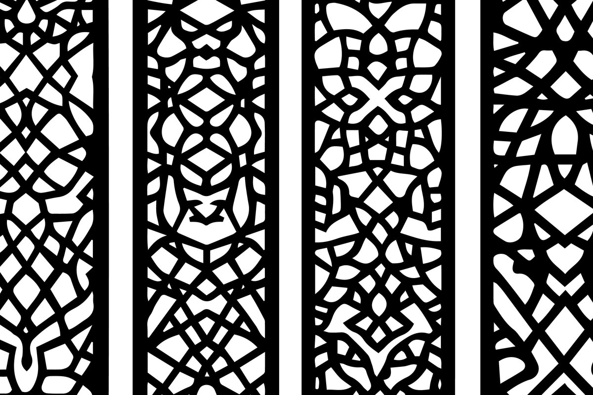 Σετ των 3 Intra απο ξύλο plywood 3mm-4mm πάχος - Κομψό σχέδιο πάνελ κοπής με λέιζερ Δίασταση 6x6 cm INTRAFABR-116158306