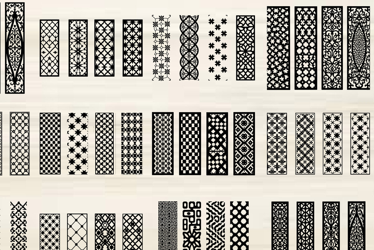 Σετ των 2 Intra απο ξύλο plywood 3mm-4mm πάχος - Κομψό σετ πάνελ κοπής με λέιζερ Δίασταση 20x25 cm INTRAFABR-125387984