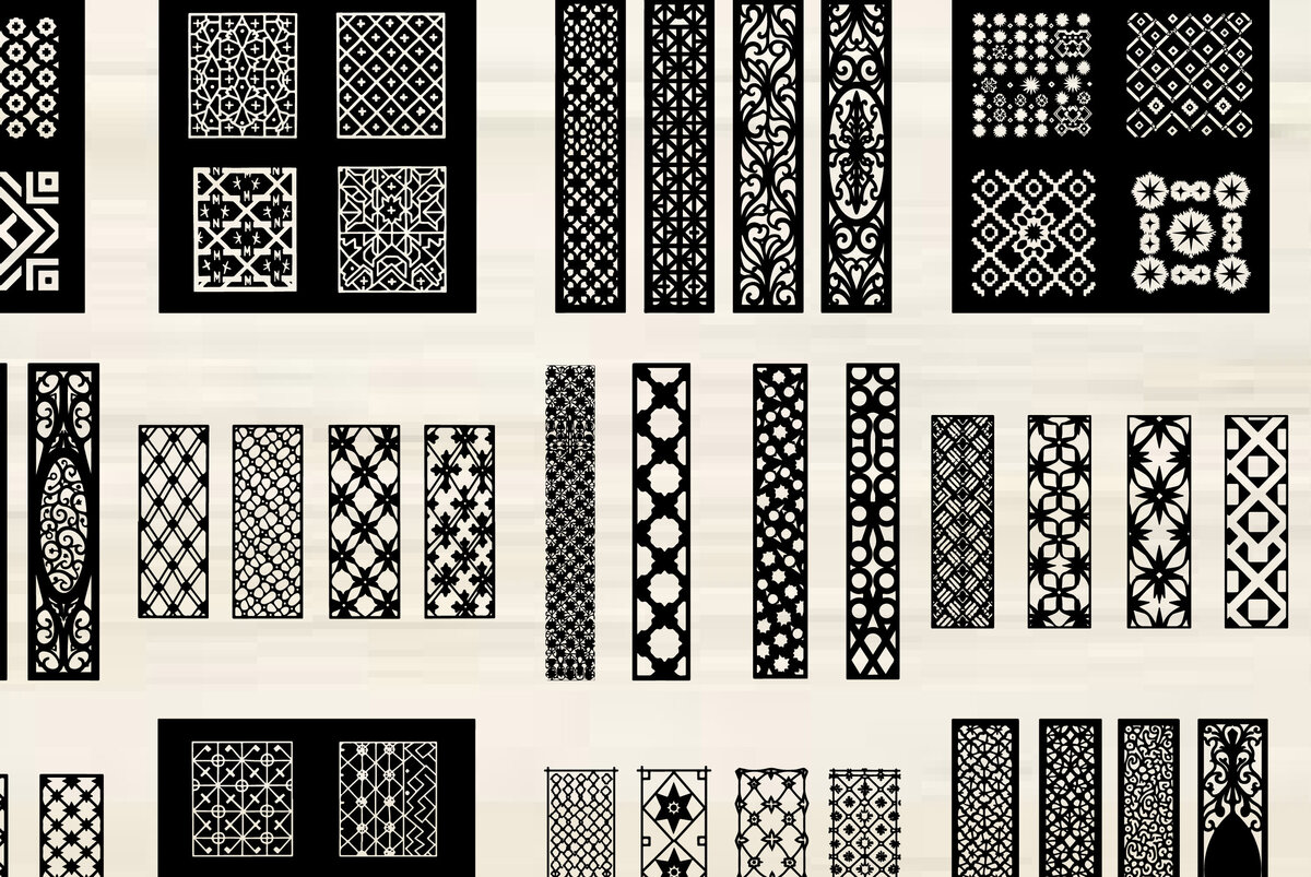 Σετ των 3 Intra απο ξύλο plywood 3mm-4mm πάχος - Κομψό σετ πάνελ κοπής με λέιζερ Δίασταση 20x25 cm INTRAFABR-125388057