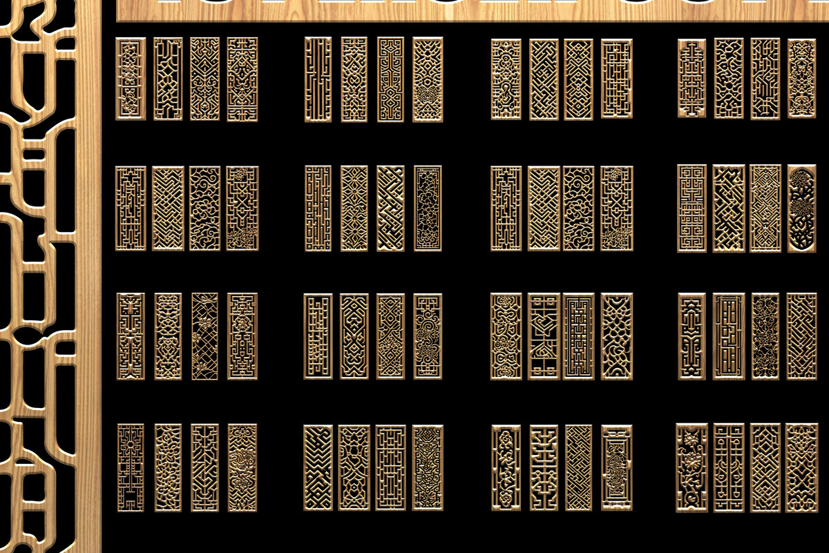 Intra απο ξύλο plywood 3mm-4mm πάχος - Κομψά μοτίβα κοπής με λέιζερ Δίασταση 3200x7200 cm INTRAFABR-118187346