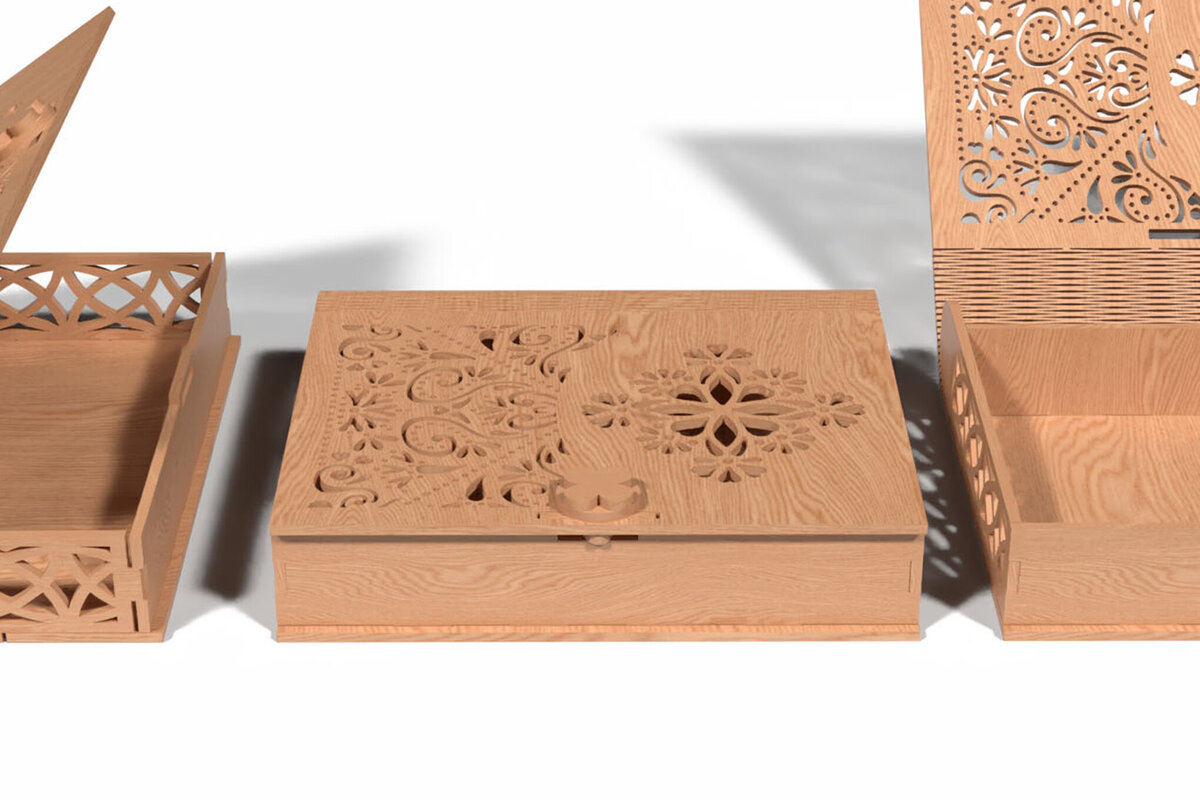 Intra απο ξύλο plywood 3mm-4mm πάχος - Κομψό ξύλινο κουτί κοπής με λέιζερ 3D  Δίασταση 30x30 cm INTRAFABR-118221910