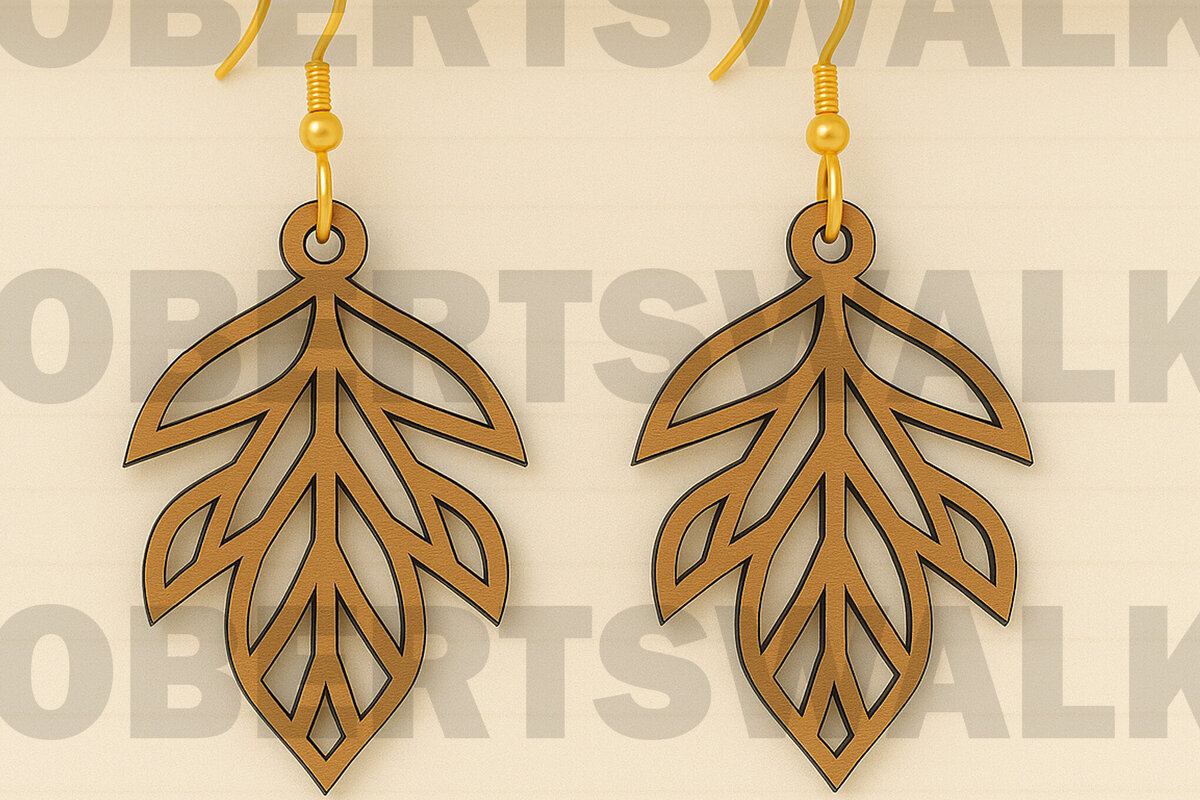 Σετ των 3 Intra απο ξύλο plywood 3mm-4mm πάχος - Κομψά σκουλαρίκια κομμένα φύλλα  Δίασταση 3x3 cm INTRAFABR-123755733