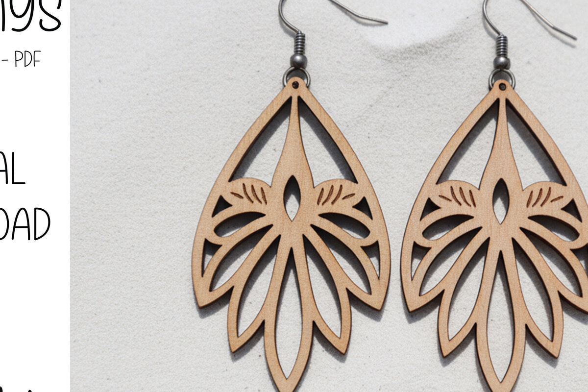 Σετ των 3 Intra απο ξύλο plywood 3mm-4mm πάχος - Κομψά σκουλαρίκια  Δίασταση 3x3 cm INTRAFABR-121745997