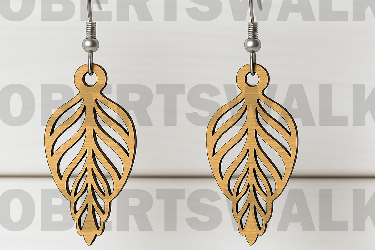 Σετ των 3 Intra απο ξύλο plywood 3mm-4mm πάχος - Κομψά κρεμαστά φύλλων φλεβών Δίασταση 3x3 cm INTRAFABR-123813106