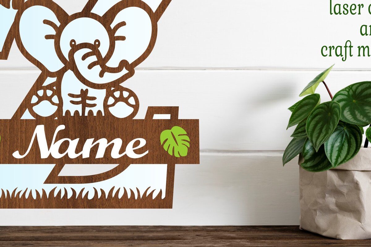 Intra απο ξύλο plywood 3mm-4mm πάχος - Μονόγραμμα με κεφαλαίο ελέφαντα Γράμμα Z  Δίασταση 30x20 cm INTRAFABR-73248881