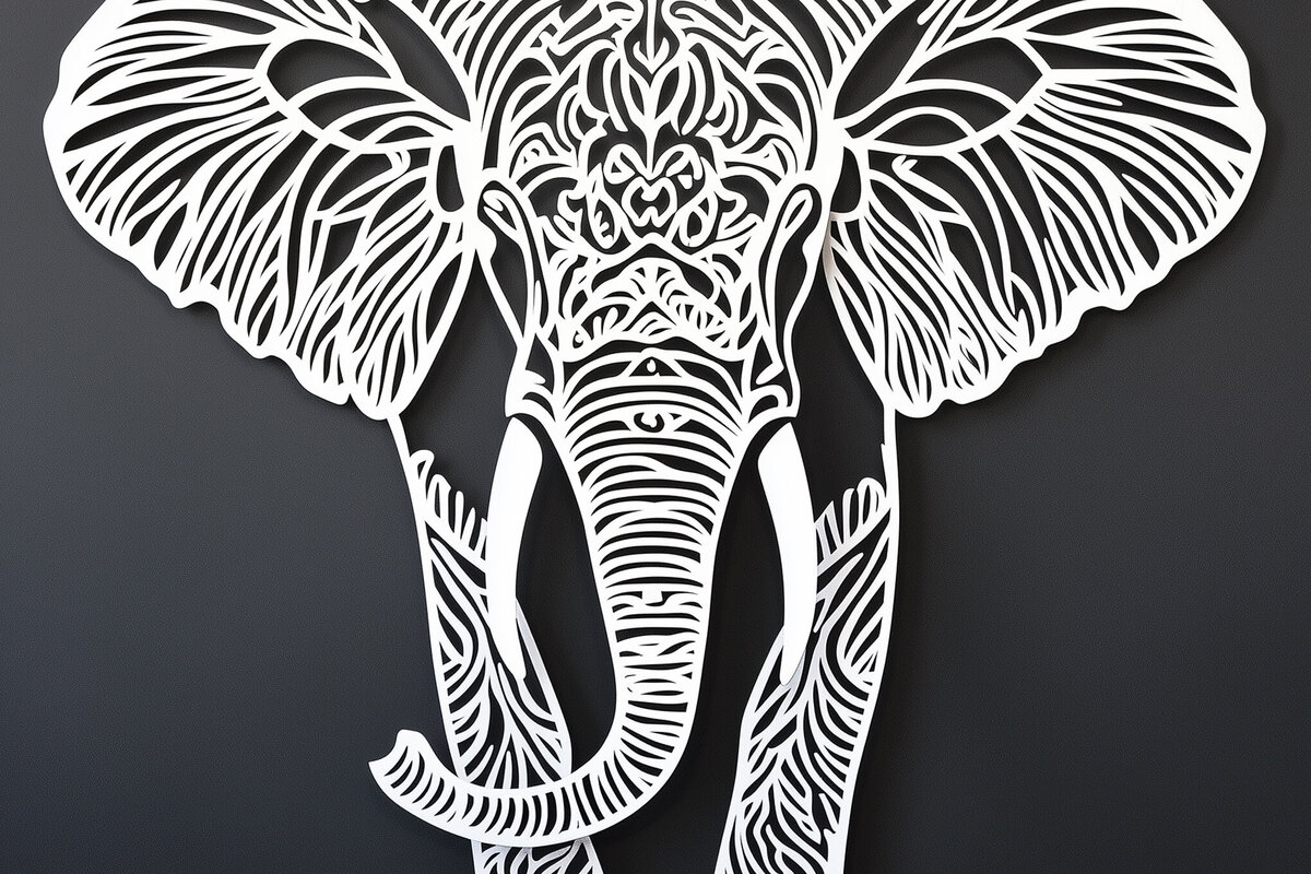 Σετ των 2 Intra απο ξύλο plywood 3mm-4mm πάχος - Πρότυπο κοπής με λέιζερ κοπής χαρτιού ελέφαντα Δίασταση 10x15 cm INTRAFABR-104250325